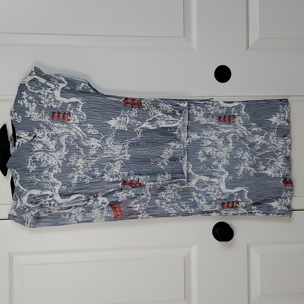 Zara Blue White Printed Set top small skirt M